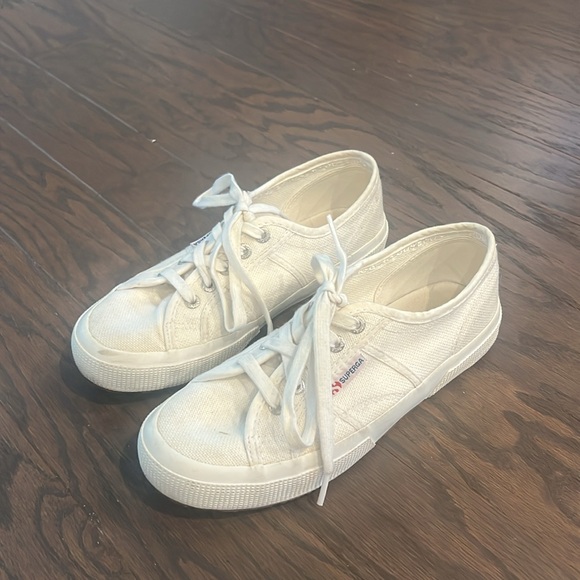 Superga White Canvas Sneakers Classic - Picture 6 of 8